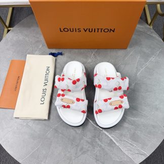 Louis Vuitton embossed logo slippers Pool Pillow Comfort flat slides