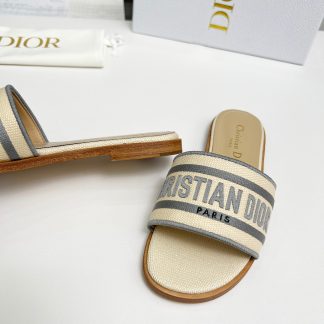 Dior Women's Monogram Embroidered Slippers
