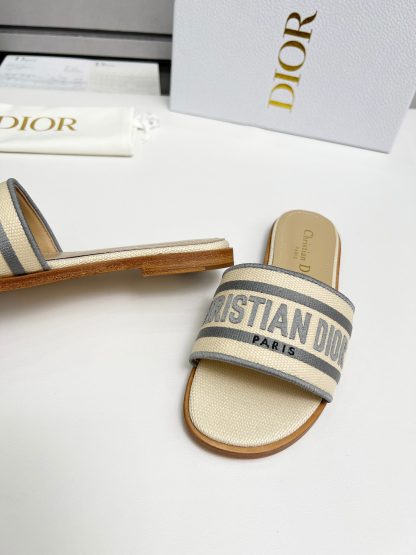 Dior Women's Monogram Embroidered Slippers