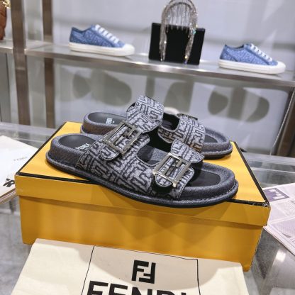 Louis Vuitton double buckle flat slides - Image 2