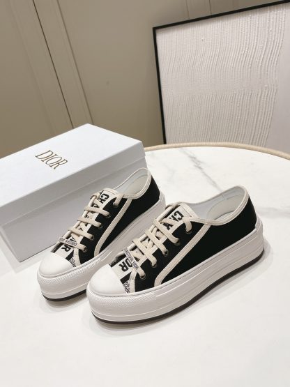 Dior Walkn series old flower embroidery thick-soled canvas shoes - Image 2