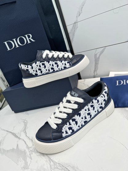 Dior navy blue embroidered tennis shoes - Image 2