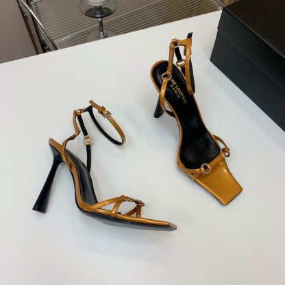 Ysl all-match square toe high heel sandals - Image 2
