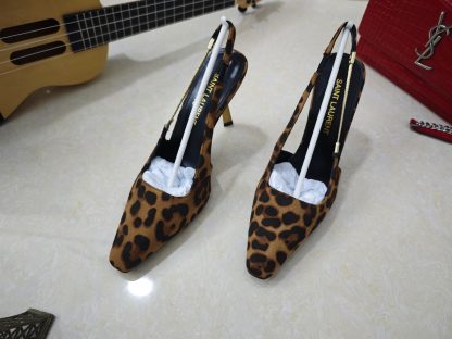 Ysl leopard print high heels Ysl logo high-heeled sandals - Image 2
