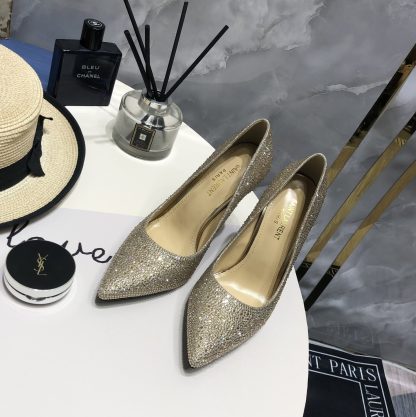 Ysl Elegant Full Diamond Crystal High Heels - Image 2
