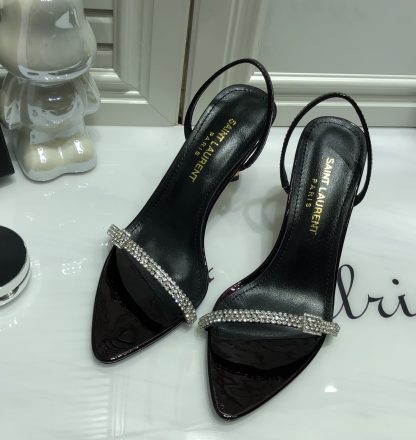 Ysl luxury metallic high-heeled sandals - Image 2