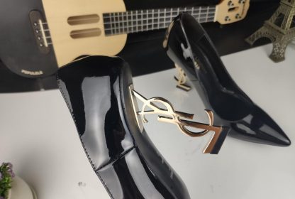 Ysl letter metal heel stylish high heels - Image 3