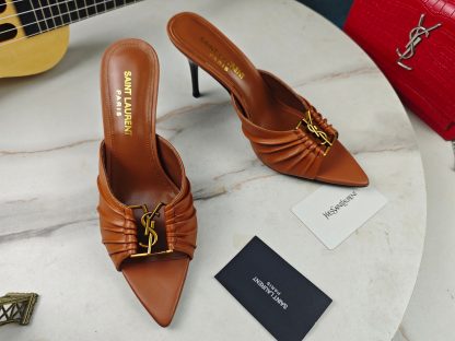 Ysl brown stiletto high-heeled sandals - Image 2