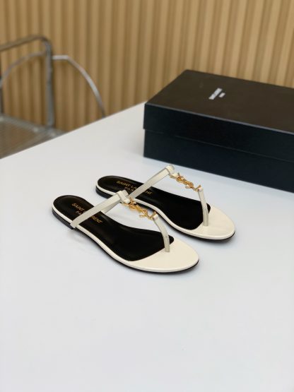 Ysl classic letter buckle flat sandals - Image 2