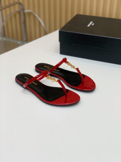 Ysl Letter Buckle Flat Sandals - Image 2