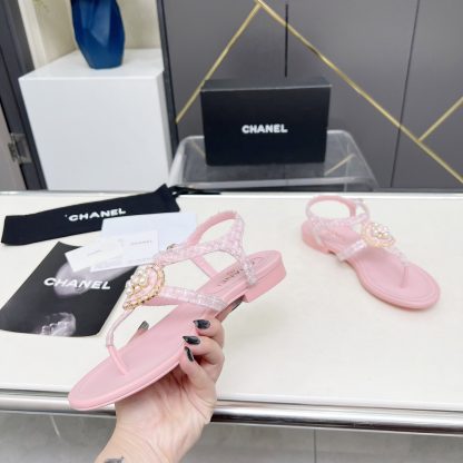Chanel Spring-Summer Dance Shoes Collection New Retro Pink Sandals - Image 2