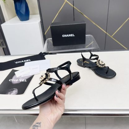 Chanel Spring-Summer Dance Shoes Collection New Black Retro Sandals - Image 2