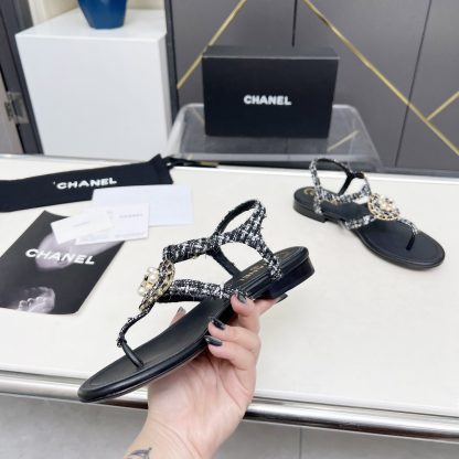 Chanel Spring and Summer Dance Shoes Series New Retro Style Black and White Sandals - Image 2