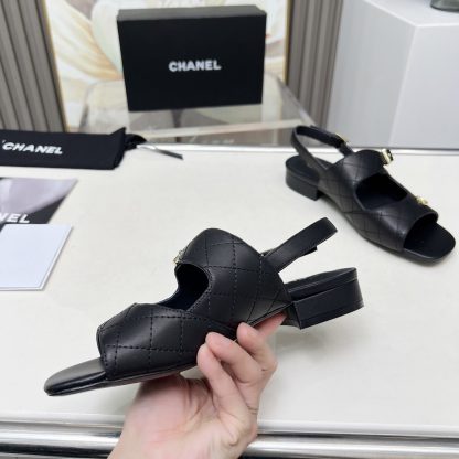 Chanel Spring/Summer Dance Shoes Collection Black Slim Sandals Heel Height 5cm - Image 2