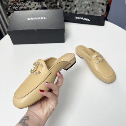 Chanel apricot early spring dance shoes series new retro feeling half slippers - Image 2