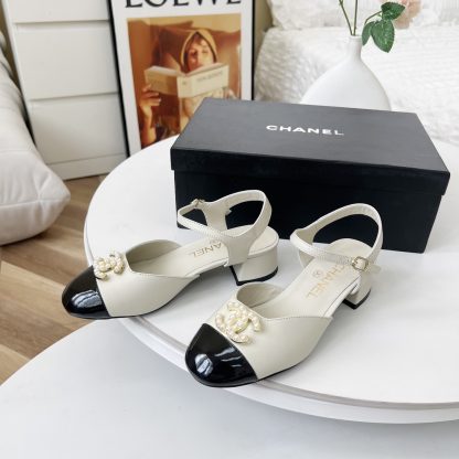 Chanel Spring and Summer Dance Shoes Series New Products White with Pearl Sandals - Image 2