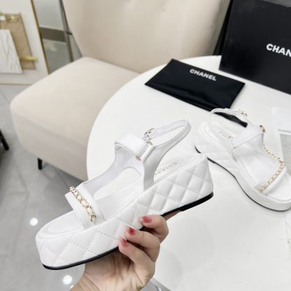 Chanel Spring and Summer White Dance Shoes Series New European and American Catwalk Sandals - Image 2