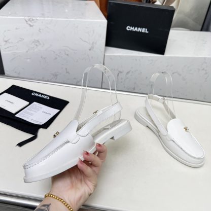 Chanel Spring and Summer Dance Shoes Series New White Round Toe Sandals Heel Height 2.5cm - Image 2