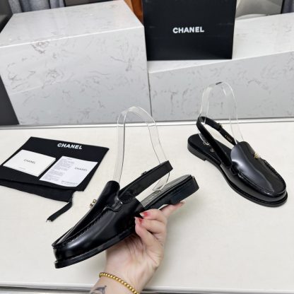 Chanel Spring and Summer Dance Shoes Series New Black Small Round Head Sandals Heel Height 2.5cm - Image 2