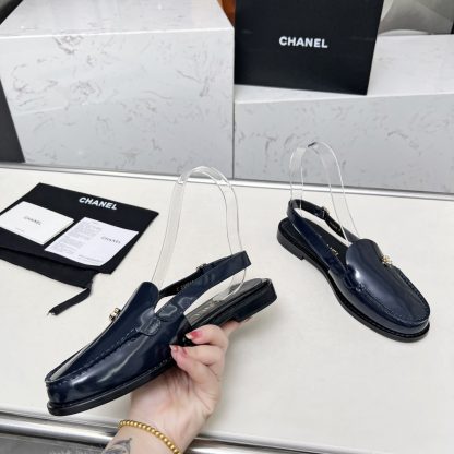 Chanel Spring and Summer Dance Shoes Series New Blue Small Round Head Sandals Heel Height 2.5cm - Image 2