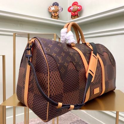 Louis Vuitton checkered nigo collaboration series keepall 50 travel bag - Image 2