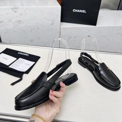 Chanel Spring/Summer Dance Shoes Collection Retro Style Black Sandals Heel Height 2.5cm - Image 2