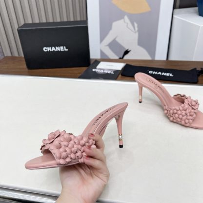 Chanel Spring and Summer Pink Dancing Shoes Series New Custom Flower Sandals Heel Height 8.5cm - Image 2