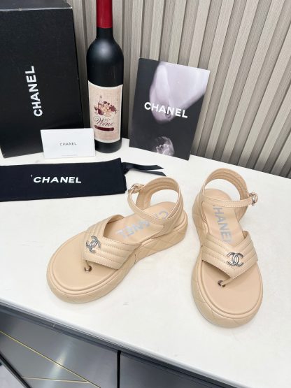 Chanel Early Autumn Comfortable Soft Super Versatile Dark Apricot Sandals - Image 2