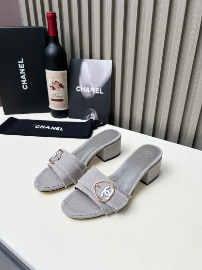 Chanel grey elegant ladylike sandals