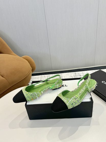 Chanel Classic Green Versatile Ballet Flat Sandals - Image 2