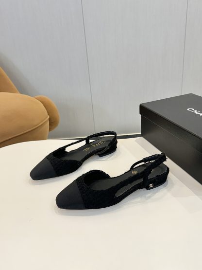 Chanel Black Classic Versatile Luxury Ballet Flat Sandals - Image 2