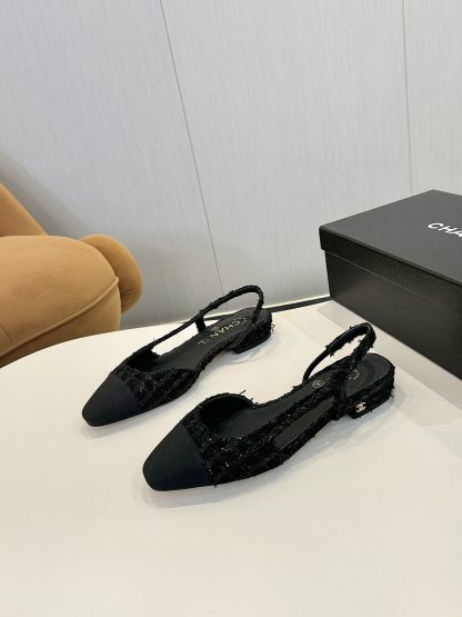 Chanel's latest black all-match luxury ballet flat sandals - Image 2