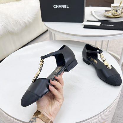 Chanel Spring and Summer Black Dancing Shoes Series Small Round Toe Matte Sandals - Image 2