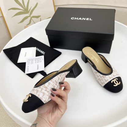 Chanel milk tea color spring and summer dancing shoes series new small round head retro sandals - Image 2
