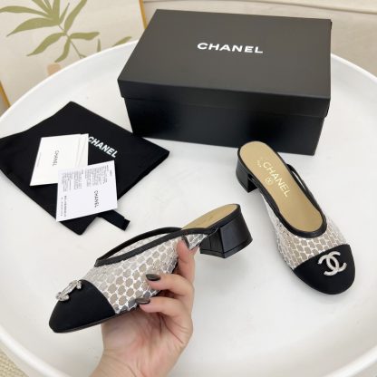 Chanel white hollow spring and summer dancing shoes series new small round head retro sandals - Image 2