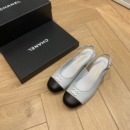 Chanel gray spring and summer dancing shoes series new small round head slim retro sandals - Image 2
