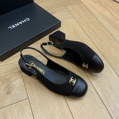 Chanel black spring and summer dancing shoes series new small round head slim retro sandals - Image 2