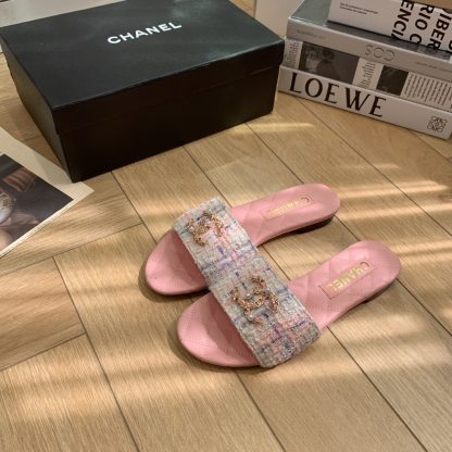 Chanel spring and summer new pink goddess elegant and durable flat sandals - Image 2