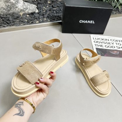 Chanel apricot early spring dancing shoes series sandals, 3cm thick - Image 2