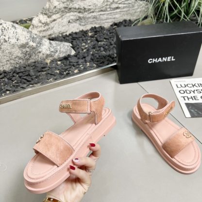 Chanel Pink Early Spring Dance Shoes Series Sandals Thickness 3cm - Image 2