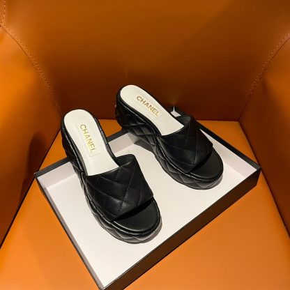 Chanel new black high-heeled sandals, heel height 7.5cm - Image 2