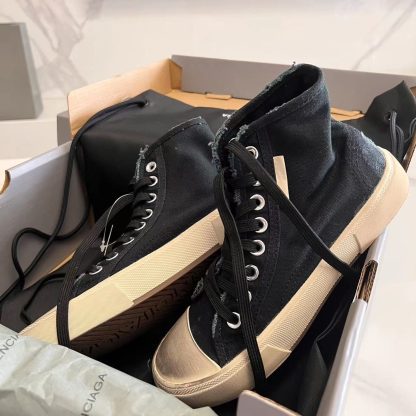 Balenciaga black high-top casual canvas shoes - Image 2