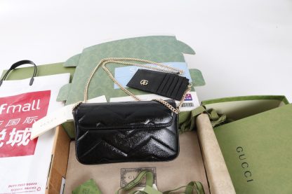 Gucci Marmont shiny black chain bag - Image 2
