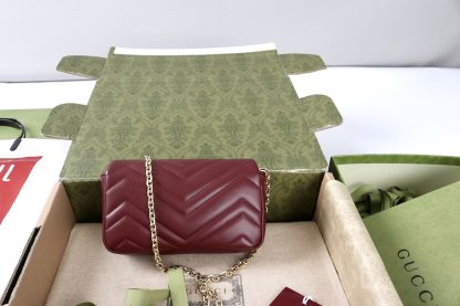 Gucci Marmont Leather Mini Chain Bag - Image 2