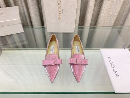 Jimmy Choo stylish and elegant glitter flat shoes - Image 2