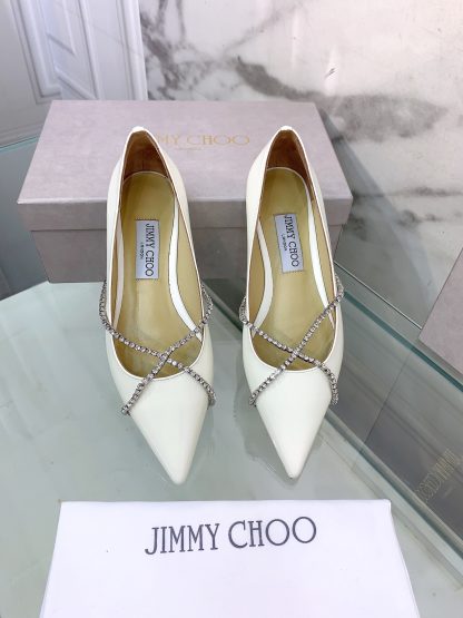 Jimmy Choo rhinestone chain pointed toe flats - Image 2