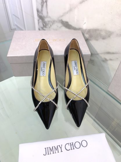Jimmy Choo rhinestone chain pointed toe flats - Image 2