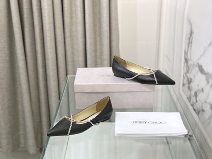 Jimmy Choo rhinestone chain pointed toe flats - Image 2