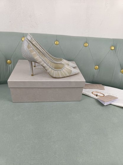 Jimmy Choo white mesh high heels - Image 2