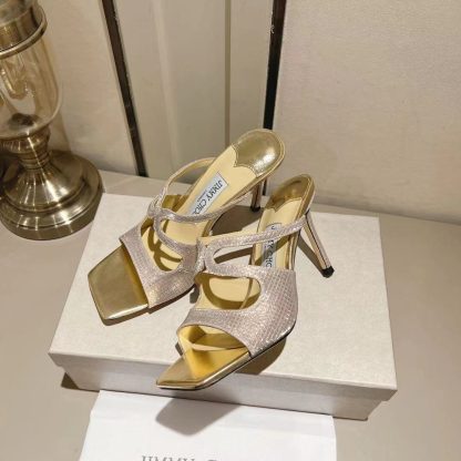 Jimmy Choo Gold Temperament Sandals High Heels - Image 2
